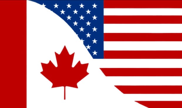 Canada US Flags