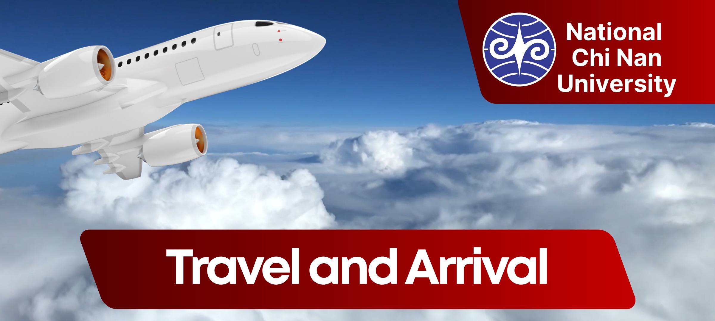 Airliner above the clouds en route to Taiwan